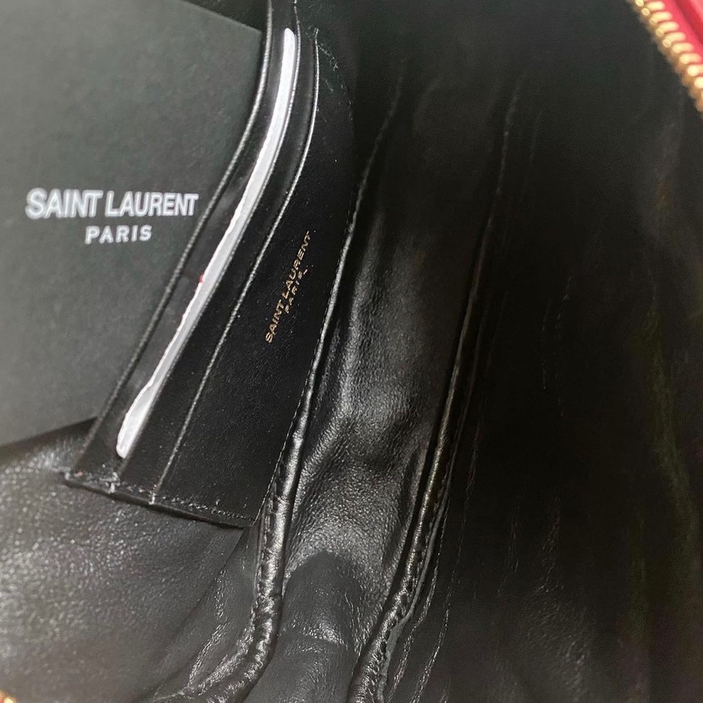 YSL red Lou Mini Leather Crossbody Bag - Picture 7 of 7